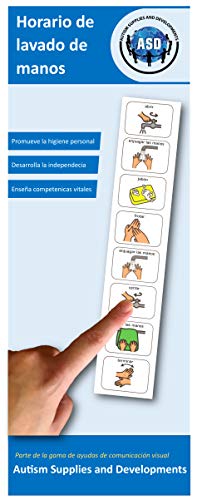Autism Supplies & Developments Horario de Manos de Lavado Visual de plástico (Español), Color Azul, ES_WHS (Autism Supplies and Developments Hand_ES)