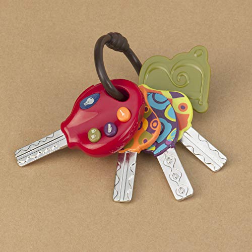 B. toys - 4 llaves de juguete texturadas para bebés y niños (importado de Inglaterra) , color/modelo surtido
