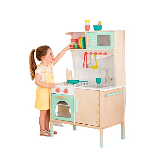 B. Toys- Mini Chef Kitchenette-Cocina Madera simulación y Juego imaginativo para niños de 2 años + (33 Piezas) (Branford Ltd. BX1789Z)