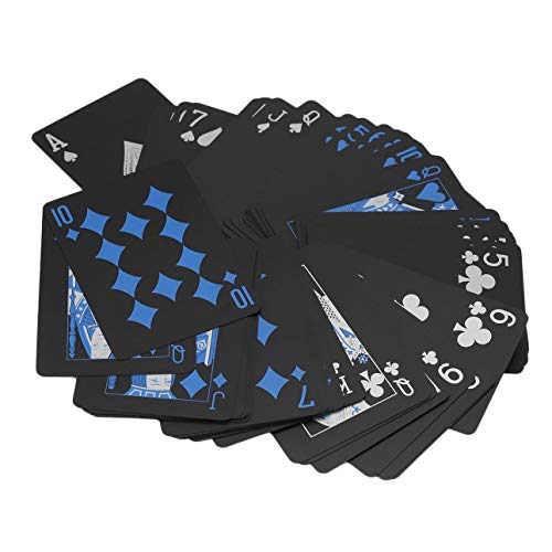 Ba30DEllylelly Cartas de póker de Naipes Negros plásticos Impermeables innovadores para la colección de Regalos