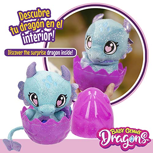 Baby Gemmy Dragons- Huevos Sorpresa Gigantes, Peluche Dragón, alas desplegables con Velcro, 6 Modelos/Colores Diferentes (Colorbaby 44888)