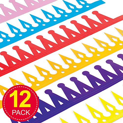 Baker Ross Coronas de colores con longitud ajustable, 6 colores que los niños pueden decorar para disfrazarse (pack de 12).