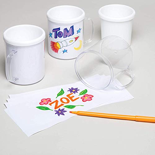 Baker Ross Diseña una Taza (paquete de 2) para que los niños pinten, decoren y personalicen para actividades de manualidades (E6817)