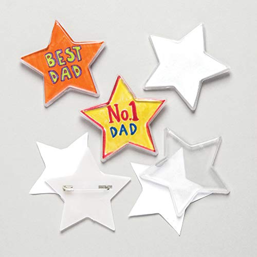 Baker Ross Kits de chapas en forma de estrella para niños - Juegos de manualidades infantiles creativas (pack de 10)