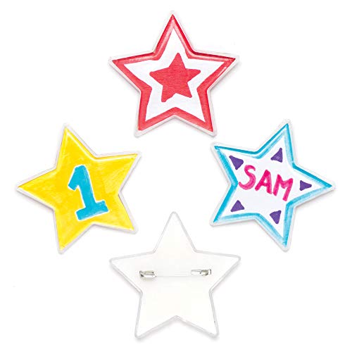 Baker Ross Kits de chapas en forma de estrella para niños - Juegos de manualidades infantiles creativas (pack de 10)