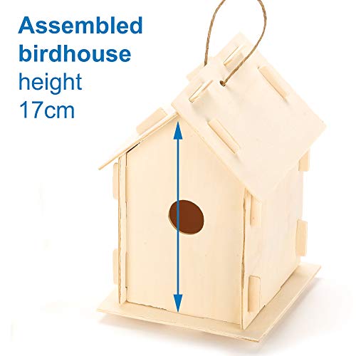 Baker Ross Mini pajarera de madera, casas para pintar y decorar para niños artes y manualidades o proyectos de jardín (paquete de 2), 17 cm, 2 Pack