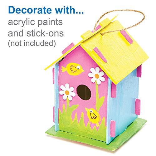 Baker Ross Mini pajarera de madera, casas para pintar y decorar para niños artes y manualidades o proyectos de jardín (paquete de 2), 17 cm, 2 Pack