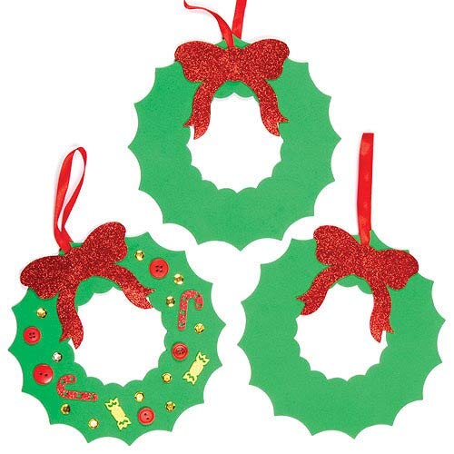 Baker Ross - Plantillas de coronas navideñas de espuma que los niños pueden decorar y personalizar (pack de 6)