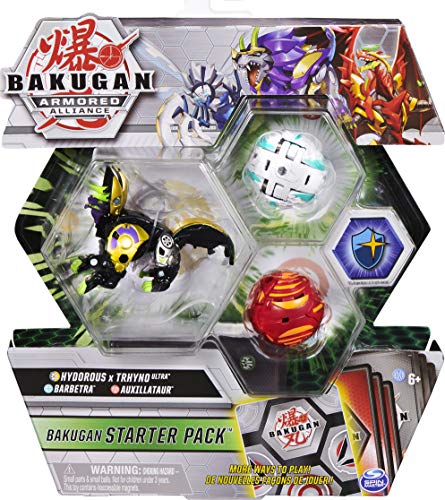Bakugan Paquete de 3 Unidades, fusionado Hydorous x Trhyno Ultra, Armored Alliance Figuras de acción coleccionables
