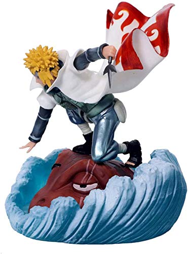 BGQ Naruto Namikaze Minato en Cuclillas sobre Las Figuras de Anime Gama-Bunta Juego de Dibujos Animados Modelo de Personaje Estatua Juguete Colección Favorita de los fanáticos del Anime 19cm