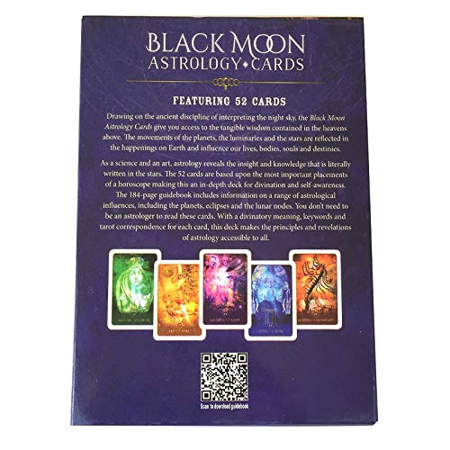 Black Moon Astrology Tarjetas de astrología: Tarjeta de la Adivinación Tarot 52pcs / Conjunto de Tarjeta de Juego de Mesa de Cubierta para Familia de Amigos para Principiantes (Edición en inglés)