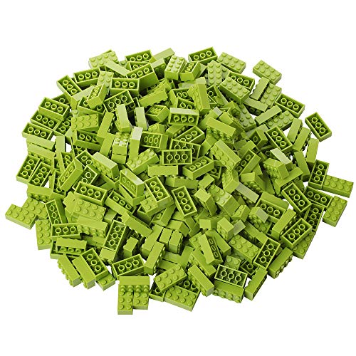 Bloques de construcción - 520 Piezas, compatibles con Todos los demás Fabricantes - Incluyendo la Caja y la Placa Base, Verde Claro
