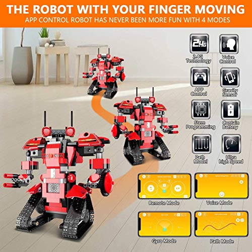 Bloques de Construcción RC Robot, Control Remoto STEM Robot Toy Kit de Robótica de Educativo DIY Robots Electrónicos Inteligentes RC Recargables Regalo Significativo para Niños Niñas ( 392 Piezas)
