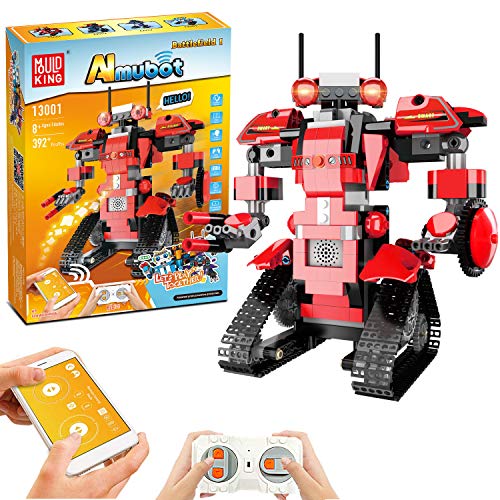Bloques de Construcción RC Robot, Control Remoto STEM Robot Toy Kit de Robótica de Educativo DIY Robots Electrónicos Inteligentes RC Recargables Regalo Significativo para Niños Niñas ( 392 Piezas)