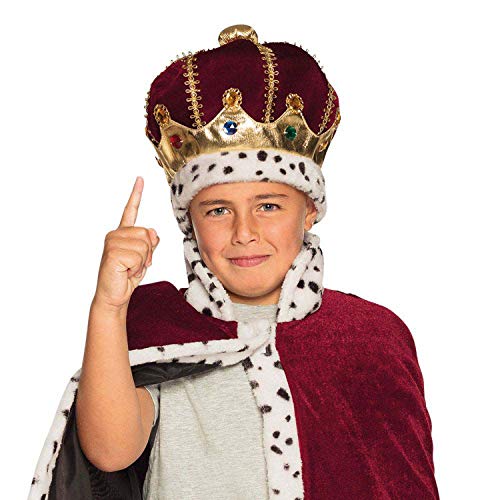 Boland-Hut 36103 infantil Majestad, multicolor, corona para niños, Rey Duquín, sombrero de peluche, carnaval, fiesta temática, Halloween, talla única