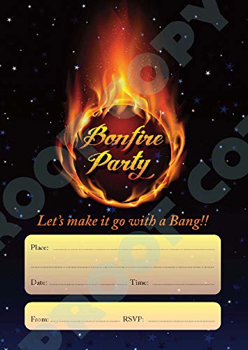 Bonfire - Invitaciones de fiesta de cumpleaños para niños (número 82, 10 unidades)