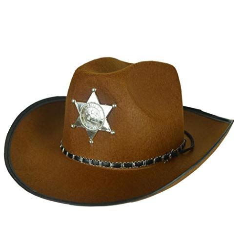 Bongles Equipo del Traje De Fieltro Vaquero De La Diversión del Partido Sombrero del Sheriff para Halloween Partes De Oficina