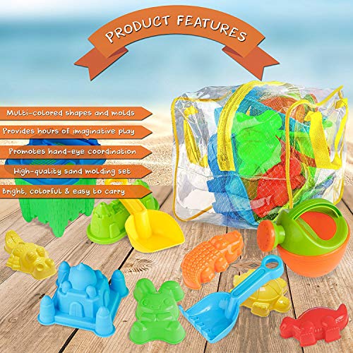 BRAMBLE! Juego de 13 Juguetes de Playa - Ideales para un día en la Playa - Incluye Bolsa de PVC Resistente