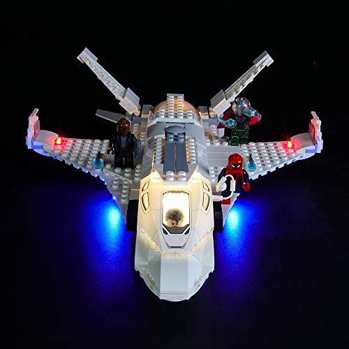 BRIKSMAX Kit de Iluminación Led para Lego Super Heroes Jet Stark y el Ataque del Dron,Compatible con Ladrillos de Construcción Lego Modelo 76130, Juego de Legos no Incluido