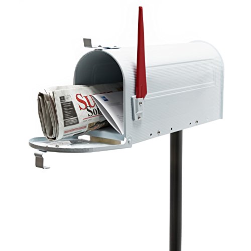 Buzón correo US Mail diseño americano blanco pie apoyo soporte pedestal cartas vintage retro metal