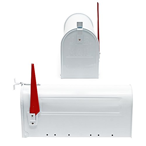 Buzón correo US Mail diseño americano blanco pie apoyo soporte pedestal cartas vintage retro metal