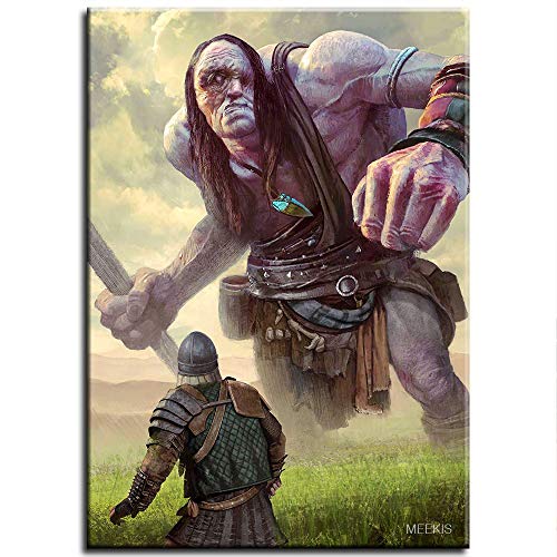 By Number The Witcher Juego de cartas King Power Lost Warrior Duel Bear Horror Demon Lienzo Envuelto en lienzo Regalo sobre lienzo 40X50 (enmarcado)