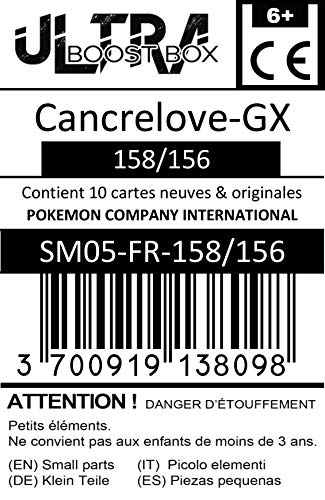 Cancrelove-GX 158/156 ARC en Ciel Secrète - #myboost X Soleil & Lune 5 Ultra-Prisme - Coffret de 10 Cartes Pokémon Françaises