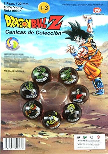 Canicas Dragonball Z, 7 Bolas de Cristal 22mm Androides Enemigos de Goku