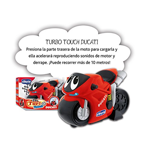 Chicco - Motocicleta Turbo Touch Ducati, recorre más de 10 Metros, Color Rojo