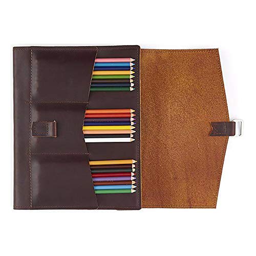 Chronicle Artist Book by Rustico, Top-Grain Leather, Includes 24-Pack of Prismacolor, 8.5 By 11 Inch Canson Sketch Book, Dark Brown, Made in the USA
