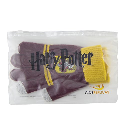Cinereplicas - Harry Potter - Guantes de Pantalla táctil - Licencia Oficial - Casa Gryffindor - Talla Única - Rojo y Amarillo