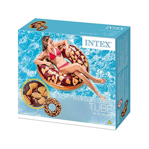 Cisne 2013, S.L. Flotador Donut Mordido diseño Chocolate Sprinkles Adulto Medidas 114 cm. Flotador rosquilla para Playa o Piscina Chocolate.