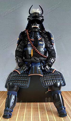 Clases finas Wearable Japonés Armadura Traje Rüstung Samurai Fantasma Negro Uesugi Kenshin Dragon F01