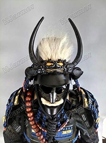 Clases finas Wearable Japonés Armadura Traje Rüstung Samurai Fantasma Negro Uesugi Kenshin Dragon F01