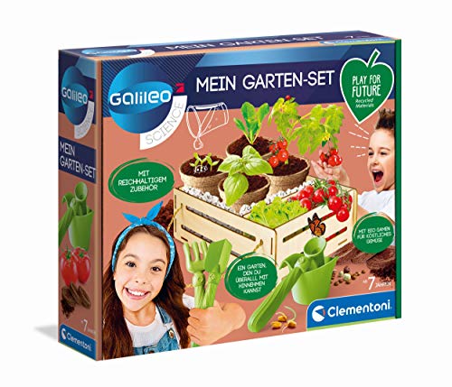 Clementoni 59207 Galileo Play for Future – Mi Kit de jardinería – Kit de experimentación para pequeños Aficionados a Las Plantas, botánica y biológica para niños a Partir de 7 años, Ciencia en casa
