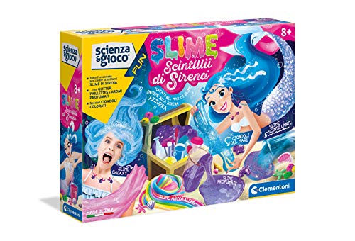 Clementoni- Ciencia Lab chispas de Sirena – Laboratorio Slime, Juego científico para niños de 8 años (19233)
