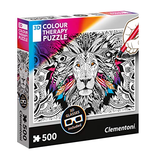 Clementoni- Lion Puzzle 3D, 500 Piezas, Multicolor (35051.3)