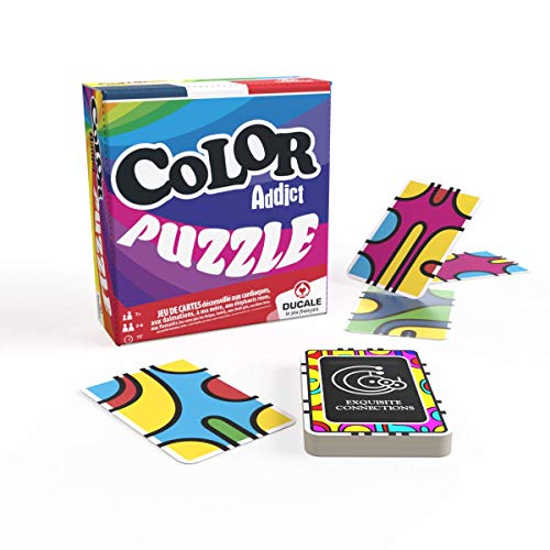 ColorAddict Puzzle – Juegos de Mesa franceses – Juegos de Cartas de Ambiente y rapidez – niños, Familia y Amigos