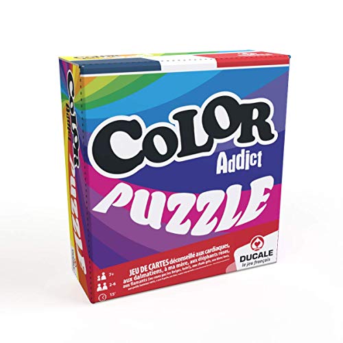 ColorAddict Puzzle – Juegos de Mesa franceses – Juegos de Cartas de Ambiente y rapidez – niños, Familia y Amigos