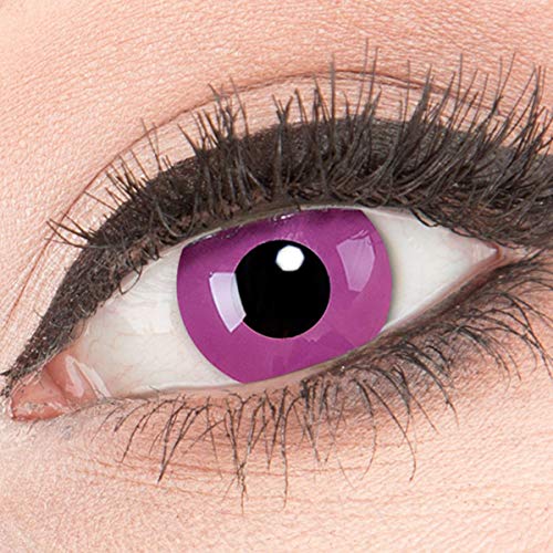Colores Lila Violette Contacto lente Crazy Contacto lente Crazy Contact Lenses Purple 1 par Perfección a Fasching y Halloween. con lente Depósito + 60 ml Cuidado Medio