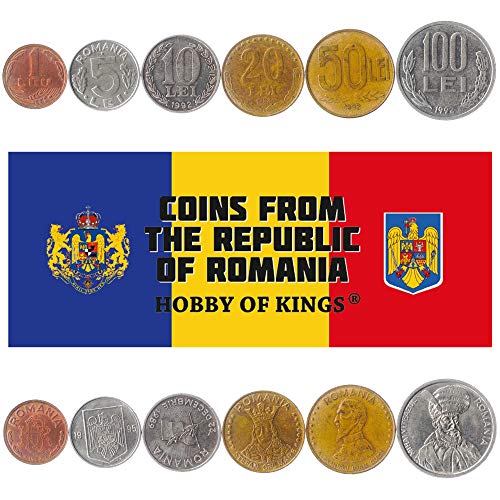 Conjunto de 6 Monedas de Rumanía. 1, 5, 10, 20, 50, 100 Lei. 1990-1996