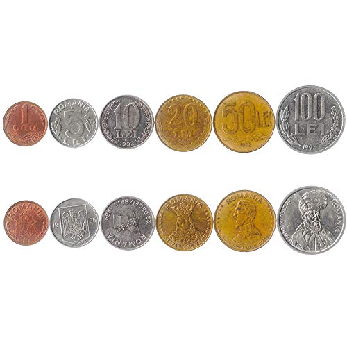Conjunto de 6 Monedas de Rumanía. 1, 5, 10, 20, 50, 100 Lei. 1990-1996