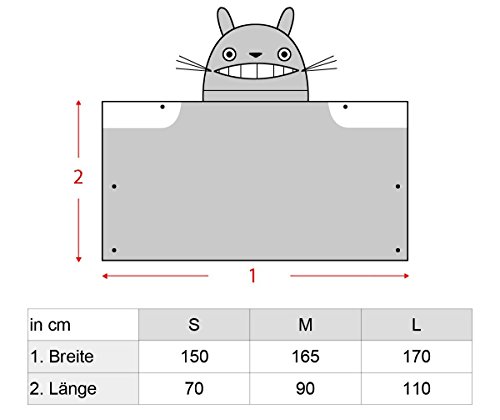 CoolChange Poncho de Totoro de vellòn con Capucha, Talla: S