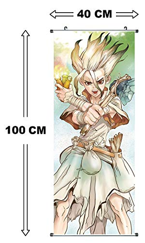 CoolChange Poster para enrollar /Kakemono de Dr. Stone Hecho de paño, 100x40cm, Motivo: Ishigami Senkuu