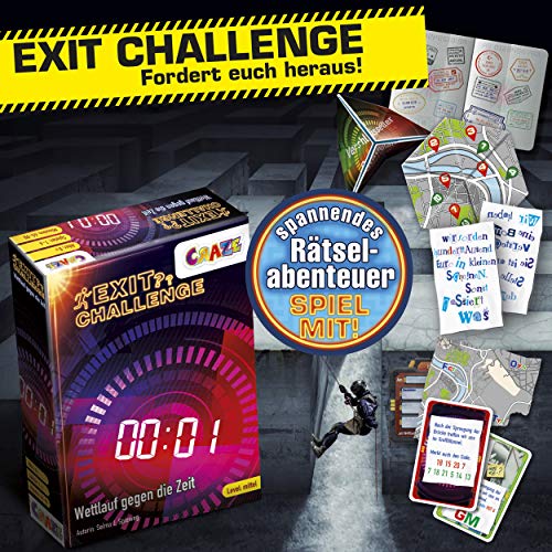 CRAZE Exit Challenge Race Against Time Escape Game para niños de 8 a 6 Jugadores-versión Alemana, 29374
