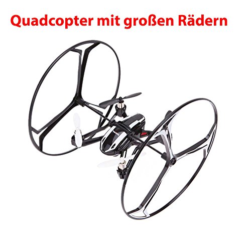 Cuadricóptero híbrido UFO de 4,5 canales y 2,4 GHz teledirigido 4 en 1, con cámara HD, protección del rotor, giroscopio de 6 ejes, 3D, juego completo con batería, juego de piezas de repuesto