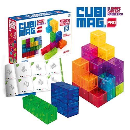 Cubimag Pro – Lúdilo, Juego Educativo para niños, Rompecabezas magnético, Juego de Viaje, Juguetes educativos, Puzzle 3D, Potencia la lógica y la visión Espacial