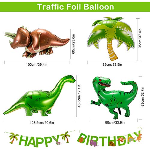 Cumpleaños Decoracion, 111 Piezas Fiesta de Dinosaurio Globo de Happy Birthday Banner Jurásico Mundial Tema Party para Niñas Niños