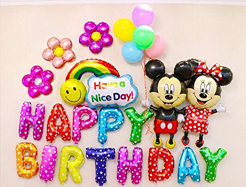 Cumpleaños Decoraciones de Mickey Mouse,Mickey Globos para Fiestas, Artículos de Fiesta de Mickey y Minnie para cumpleaños, fiestas, baby shower.