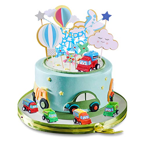 Cumpleaños niño 1-5 años juego decoración pasteles decoración para tartas decoración cumpleaños pastel cumpleaños coche avión para fiesta niños decoraciones para fiestas cumpleaños regalo cumpleaños